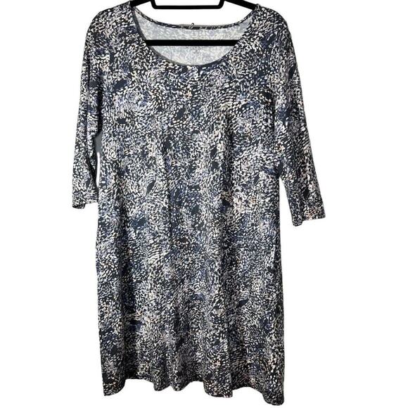 PureJill Women's Knit Casual A-Line Dress Taupe & Cream Petite Size M - Picture 2 of 10